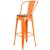 Flash Furniture CH-31320-30GB-OR-WD-GG 30" Orange Metal Barstool with Back and Wood Seat addl-4