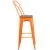 Flash Furniture CH-31320-30GB-OR-WD-GG 30" Orange Metal Barstool with Back and Wood Seat addl-5