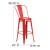 Flash Furniture CH-31320-30GB-RED-PL2R-GG 30" Red Metal Indoor/Outdoor Bar Height Stool with Removable Back and All-Weather Poly Resin Seat addl-5