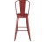 Flash Furniture CH-31320-30GB-RED-PL2R-GG 30" Red Metal Indoor/Outdoor Bar Height Stool with Removable Back and All-Weather Poly Resin Seat addl-9