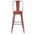 Flash Furniture CH-31320-30GB-RED-PL2T-GG 30" Red Metal Indoor/Outdoor Bar Height Stool with Removable Back and Teak All-Weather Poly Resin Seat addl-11
