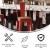 Flash Furniture CH-31320-30GB-RED-PL2T-GG 30" Red Metal Indoor/Outdoor Bar Height Stool with Removable Back and Teak All-Weather Poly Resin Seat addl-4