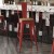 Flash Furniture CH-31320-30GB-RED-PL2T-GG 30" Red Metal Indoor/Outdoor Bar Height Stool with Removable Back and Teak All-Weather Poly Resin Seat addl-8