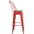 Flash Furniture CH-31320-30GB-RED-WD-GG 30" Red Metal Barstool with Back and Wood Seat addl-5