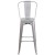 Flash Furniture CH-31320-30GB-SIL-GG 30" Silver Metal Indoor/Outdoor Barstool with Removable Back addl-10