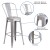 Flash Furniture CH-31320-30GB-SIL-GG 30" Silver Metal Indoor/Outdoor Barstool with Removable Back addl-5