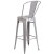 Flash Furniture CH-31320-30GB-SIL-GG 30" Silver Metal Indoor/Outdoor Barstool with Removable Back addl-7