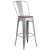 Flash Furniture CH-31320-30GB-SIL-WD-GG 30" Silver Metal Barstool with Back and Wood Seat addl-2