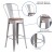 Flash Furniture CH-31320-30GB-SIL-WD-GG 30" Silver Metal Barstool with Back and Wood Seat addl-4