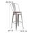 Flash Furniture CH-31320-30GB-SIL-WD-GG 30" Silver Metal Barstool with Back and Wood Seat addl-5