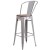 Flash Furniture CH-31320-30GB-SIL-WD-GG 30" Silver Metal Barstool with Back and Wood Seat addl-6