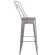 Flash Furniture CH-31320-30GB-SIL-WD-GG 30" Silver Metal Barstool with Back and Wood Seat addl-8