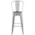 Flash Furniture CH-31320-30GB-SIL-WD-GG 30" Silver Metal Barstool with Back and Wood Seat addl-9