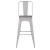 Flash Furniture CH-31320-30GB-WH-PL2G-GG 30" White Metal Indoor/Outdoor Bar Height Stool with Removable Back and Gray All-Weather Poly Resin Seat addl-11