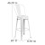 Flash Furniture CH-31320-30GB-WH-PL2G-GG 30" White Metal Indoor/Outdoor Bar Height Stool with Removable Back and Gray All-Weather Poly Resin Seat addl-5
