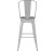 Flash Furniture CH-31320-30GB-WH-PL2G-GG 30" White Metal Indoor/Outdoor Bar Height Stool with Removable Back and Gray All-Weather Poly Resin Seat addl-9