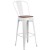 Flash Furniture CH-31320-30GB-WH-WD-GG 30" White Metal Barstool with Back and Wood Seat addl-2