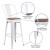 Flash Furniture CH-31320-30GB-WH-WD-GG 30" White Metal Barstool with Back and Wood Seat addl-4