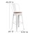 Flash Furniture CH-31320-30GB-WH-WD-GG 30" White Metal Barstool with Back and Wood Seat addl-5