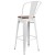 Flash Furniture CH-31320-30GB-WH-WD-GG 30" White Metal Barstool with Back and Wood Seat addl-6