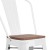 Flash Furniture CH-31320-30GB-WH-WD-GG 30" White Metal Barstool with Back and Wood Seat addl-7