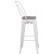 Flash Furniture CH-31320-30GB-WH-WD-GG 30" White Metal Barstool with Back and Wood Seat addl-8
