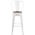 Flash Furniture CH-31320-30GB-WH-WD-GG 30" White Metal Barstool with Back and Wood Seat addl-9