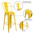 Flash Furniture CH-31320-30GB-YL-GG 30" Yellow Metal Indoor/Outdoor Barstool with Removable Back addl-5