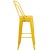 Flash Furniture CH-31320-30GB-YL-GG 30" Yellow Metal Indoor/Outdoor Barstool with Removable Back addl-9