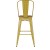 Flash Furniture CH-31320-30GB-YL-PL2T-GG 30" Yellow Metal Indoor/Outdoor Bar Height Stool with Removable Back and Teak All-Weather Poly Resin Seat addl-9