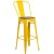 Flash Furniture CH-31320-30GB-YL-WD-GG 30" Yellow Metal Barstool with Back and Wood Seat addl-2