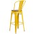 Flash Furniture CH-31320-30GB-YL-WD-GG 30" Yellow Metal Barstool with Back and Wood Seat addl-4