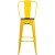 Flash Furniture CH-31320-30GB-YL-WD-GG 30" Yellow Metal Barstool with Back and Wood Seat addl-6