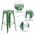 Flash Furniture CH-31320-30-GN-GG 30" Green Metal Indoor/Outdoor Barstool with Square Seat addl-5