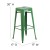 Flash Furniture CH-31320-30-GN-GG 30" Green Metal Indoor/Outdoor Barstool with Square Seat addl-6