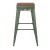 Flash Furniture CH-31320-30-GN-PL2T-GG 30" Green Metal Indoor/Outdoor Barstool with Teak Poly Resin Wood Seat addl-9