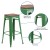 Flash Furniture CH-31320-30-GN-WD-GG 30" Green Metal Barstool with Square Wood Seat addl-5