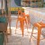 Flash Furniture CH-31320-30-OR-GG 30" Orange Metal Indoor/Outdoor Barstool with Square Seat addl-1