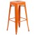 Flash Furniture CH-31320-30-OR-GG 30" Orange Metal Indoor/Outdoor Barstool with Square Seat addl-2