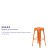 Flash Furniture CH-31320-30-OR-GG 30" Orange Metal Indoor/Outdoor Barstool with Square Seat addl-4
