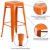 Flash Furniture CH-31320-30-OR-GG 30" Orange Metal Indoor/Outdoor Barstool with Square Seat addl-5