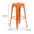 Flash Furniture CH-31320-30-OR-PL2T-GG 30" Orange Metal Indoor/Outdoor Barstool with Teak Poly Resin Wood Seat addl-5