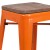 Flash Furniture CH-31320-30-OR-WD-GG 30" Orange Metal Barstool with Square Wood Seat addl-10
