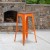 Flash Furniture CH-31320-30-OR-WD-GG 30" Orange Metal Barstool with Square Wood Seat addl-1