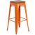 Flash Furniture CH-31320-30-OR-WD-GG 30" Orange Metal Barstool with Square Wood Seat addl-2