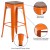 Flash Furniture CH-31320-30-OR-WD-GG 30" Orange Metal Barstool with Square Wood Seat addl-5