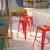 Flash Furniture CH-31320-30-RED-GG 30" Red Metal Indoor/Outdoor Barstool with Square Seat addl-1
