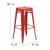 Flash Furniture CH-31320-30-RED-GG 30" Red Metal Indoor/Outdoor Barstool with Square Seat addl-6