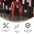 Flash Furniture CH-31320-30-RED-PL2R-GG 30" Red Metal Indoor/Outdoor Barstool with Red Poly Resin Wood Seat addl-4