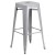 Flash Furniture CH-31320-30-SIL-GG 30" Silver Metal Indoor/Outdoor Barstool with Square Seat addl-2